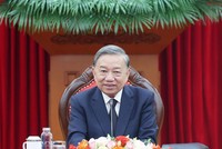 Tổng Bí thư Tô Lâm điện đàm với Chủ tịch Đảng Nhân dân Campuchia Hun Sen chiều 14/8. Ảnh: TTXVN 