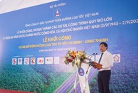 Bộ trưởng Bộ Tài chính Nguyễn Văn Thắng phát biểu chỉ đạo tại lễ khởi công Dự án. 