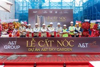 Lễ cất nóc dự án căn hộ A&T Sky Garden đã diễn ra trong không khí vô cùng hứng khởi khi vượt tiến độ 30 ngày so với kế hoạch