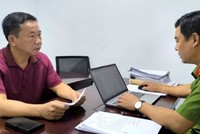 Bị can Nguyễn Văn San tại cơ quan công an. Ảnh: Công an tỉnh Bắc Ninh