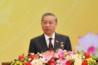 Tổng Bí thư Tô Lâm phát biểu tại cuộc gặp mặt các thế hệ đại biểu Quốc hội. Ảnh: PT 