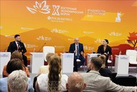 Các phiên thảo luận chuyên đề trong khuôn khổ Diễn đàn Kinh tế phương Đông lần thứ 10. Ảnh: Tâm Hằng/TTXVN