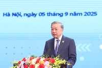 Tổng Bí thư Tô Lâm phát biểu chỉ đạo tại Lễ kỷ niệm 80 năm truyền thống ngành Giáo dục và khai giảng năm học 2025 - 2026.