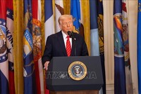 Tổng thống Mỹ Donald Trump phát biểu tại Nhà Trắng, Washington, D.C. Ảnh tư liệu: THX/TTXVN