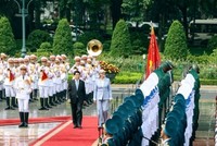 Lễ đón chính thức Toàn quyền Australia Sam Mostyn thăm cấp Nhà nước tới Việt Nam 