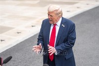 Tổng thống Mỹ Donald Trump phát biểu với báo giới tại Nhà Trắng, Washington, D.C. Ảnh: THX/TTXVN