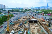 Nút giao An Phú đang được đẩy nhanh tiến độ để hoàn thành vào năm 2026 - Ảnh: Lê Toàn