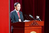 Bí thư Thành ủy TP.HCM Trần Lưu Quang phát biểu tại phiên khai mạc. Ảnh: BTC