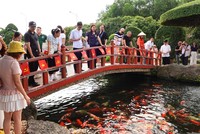 Du khách tham quan tại Trung tâm Thương mại và Du lịch Dũng Tân. Ảnh: Hồng Hạnh. 