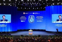 Đại tướng Lương Tam Quang, Bộ trưởng Bộ Công an phát biểu bế mạc. Ảnh: Tuấn Anh - TTXVN.