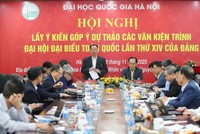 Đại học Quốc gia Hà Nội tổ chức Hội nghị lấy ý kiến góp ý dự thảo các văn kiện trình Đại hội đại biểu toàn quốc lần thứ XIV của Đảng, với sự tham dự của đông đảo các nhà khoa học, chuyên gia đầu ngành.