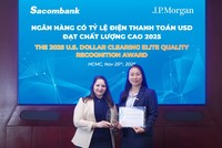 Sacombank (STB) nhận giải thưởng từ J.P.Morgan – khẳng định năng lực xử lý điện thanh toán quốc tế hàng đầu tại Việt Nam