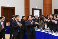 Hội nghị có sự tham dự của Thủ tướng Chính phủ Phạm Minh Chính, Phó Thủ tướng Chính phủ Hồ Đức Phớc và Phó Thủ tướng Chính phủ Nguyễn Chí Dũng. Ảnh: Đức Thanh.