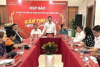 Giám đốc Sở Công thương TP. Cần Thơ Hà Vũ Sơn phát biểu tại buổi họp báo giới thiệu sự kiện Khuyến mại hàng hiệu Cần Thơ Mega Sale 2026.