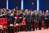 Các đồng chí lãnh đạo Đảng, Nhà nước dự phiên trù bị (Ảnh: Daihoidangtoanquoc.vn)