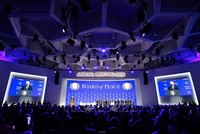 Tổng thống Mỹ Donald Trump phát biểu tại sự kiện ra mắt Hội đồng Hòa bình bên lề Diễn đàn Kinh tế Thế giới ở Davos, Thụy Sĩ, ngày 22/1/2026. Ảnh: THX/TTXVN