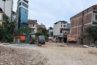 Đoạn Cầu Giấy - Khu đô thị Dịch Vọng 0,42km của Dự án đường Vành đai 2,5 đang được triển khai. Ảnh: Trần Nam