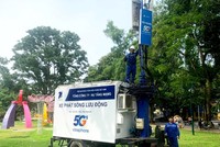 Trạm phát sóng BTS lưu động của Vinaphone.