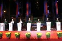 Nghi thức phát lệnh làm hàng đầu Xuân Bính Ngọ tại cảng Cát Lái - Ảnh: L.Q