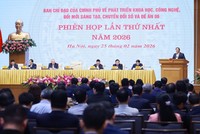Thủ tướng cơ bản nhất trí với tinh thần chủ đề năm 2026 là: "Bứt phá kinh tế số - Lấy kinh tế dữ liệu và trí tuệ nhân tạo làm trụ cột phát triển mới bền vững hơn, thông minh hơn" - Ảnh: VGP