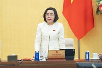Phó chủ tịch Quốc hội Nguyễn Thị Thanh phát biểu tại phiên họp. 
