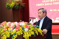 Chủ tịch UBND TP. Hà Nội Vũ Đại Thắng phát biểu tại Hội nghị giao ban hệ thống chính trị TP. Hà Nội tháng 2/2026.