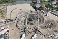 Thi công đài kiểm soát không lưu Cảng hàng không quốc tế Gia Bình (Ảnh: Báo Bắc Ninh).