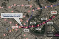 Hướng tuyến metro số 2 đoạn Bến Thành - Thủ Thiêm.