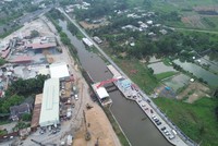 Một cống ngăn triều ở khu vực Quận 8 cũ được TP.HCM đưa vào sử dụng năm 2025 - Ảnh: Lê Toàn