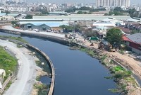 Một đoạn kênh Tham Lương - Bến Cát - Rạch Nước Lên đang thi công 