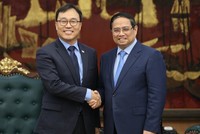 Thủ tướng Phạm Minh Chính tiếp Đại sứ Hàn Quốc - Ảnh: VGP/Nhật Bắc