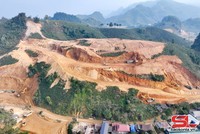 Thi công Dự án cao tốc Hòa Bình - Mộc Châu đoạn tuyến qua địa phận xã Tô Múa. (Ảnh: Báo Sơn La).