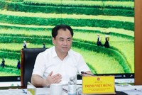 Bộ trưởng Bộ Nông nghiệp và Môi trường Trịnh Việt Hùng chủ trì cuộc họp ngày 10/4.