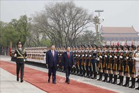 Lễ đón trọng thể Tổng Bí thư, Chủ tịch nước Tô Lâm thăm cấp Nhà nước đến Trung Quốc 