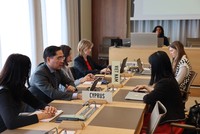 Ông Phạm Quang Huy, Tham tán Công sứ, Phó trưởng Phái đoàn Việt Nam tại Geneva phát biểu tại phiên họp. 