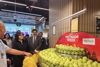 Các loại trái cây tươi của Việt Nam được trưng bày tại chuỗi siêu thị Lulu tại Dubai.