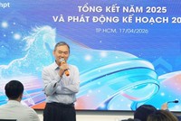 Ông Ngô Vi Đồng – Chủ tịch HĐQT Công ty HPT chia sẻ tại buổi lễ tổng kết 