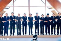 Thủ tướng Chính phủ Lê Minh Hưng và các Trưởng đoàn tham dự Phiên họp hẹp Hội nghị Cấp cao ASEAN lần thứ 48. (Ảnh: Dương Giang/TTXVN)
