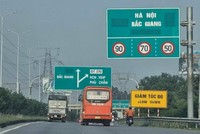 Một đoạn cao tốc Hà Nội - Bắc Giang.