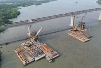 Thi công xây dựng cầu Long Thành 2. 