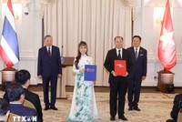 Tổng Bí thư, Chủ tịch nước Tô Lâm và Thủ tướng Thái Lan chứng kiến lễ trao văn kiện hợp tác hai nước 