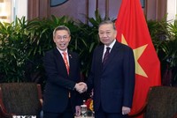 Tổng Bí thư, Chủ tịch nước Tô Lâm tiếp ông Jonathan Yap, Tổng giám đốc Tập đoàn CapitaLand. (Ảnh: Thống Nhất/TTXVN)