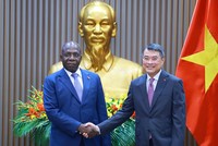 Thủ tướng Chính phủ Lê Minh Hưng tiếp Bộ trưởng Bộ Ngoại giao Cộng hòa Angola Téte António. Ảnh: VGP.