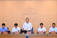 Chủ tịch UBND TP. Hà Nội Vũ Đại Thắng và lãnh đạo UBND TP. Hà Nội chủ trì phiên họp tập thể UBND TP. Hà Nội thường kỳ tháng 6/2026. Ảnh: Lê Hải