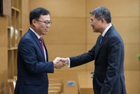 Thủ tướng Chính phủ Lê Minh Hưng tiếp Đại sứ Hàn Quốc tại Việt Nam Choi Young Sam - Ảnh: VGP/Nhật Bắc