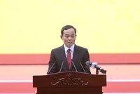 Bí thư Thành ủy TP.HCM Trần Lưu Quang đọc diễn văn Lễ kỷ niệm 50 năm Ngày Thành phố Sài Gòn – Gia Định vinh dự mang tên Chủ tịch Hồ Chí Minh.
