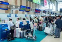Hệ thống quầy phục vụ hành khách tại Cảng hàng không quốc tế Nội Bài.