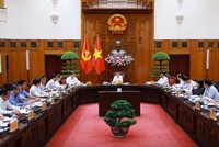 Thủ tướng chủ trì phiên họp Ban Chỉ đạo về tổ chức thi hành án, thu hồi tài sản bị chiếm đoạt, thất thoát trong các vụ án - Ảnh: VGP