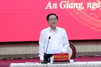 Phó Thủ tướng Chính phủ Hồ Quốc Dũng và Đoàn công tác làm việc với tỉnh An Giang về việc thực hiện mục tiêu tăng trưởng năm 2026. Ảnh: Chinhphu.vn