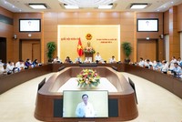 Phó chủ tịch Quốc hội Nguyễn Khắc Định điều hành phiên thảo luận. Ảnh: QH.